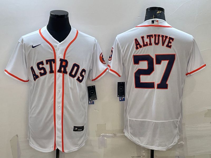 Men Houston Astros #27 Altuve White Elite Nike 2022 MLB Jersey